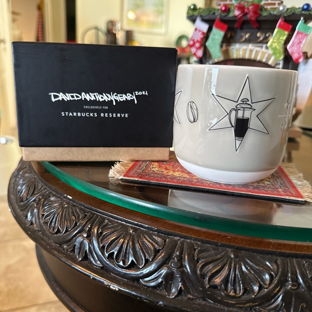 Starbucks Reserve White Mug with Black Design